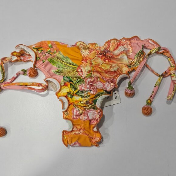 Pq Swim Embroidered Lettuce Edge Bikini Bottom - Picture 8 of 12